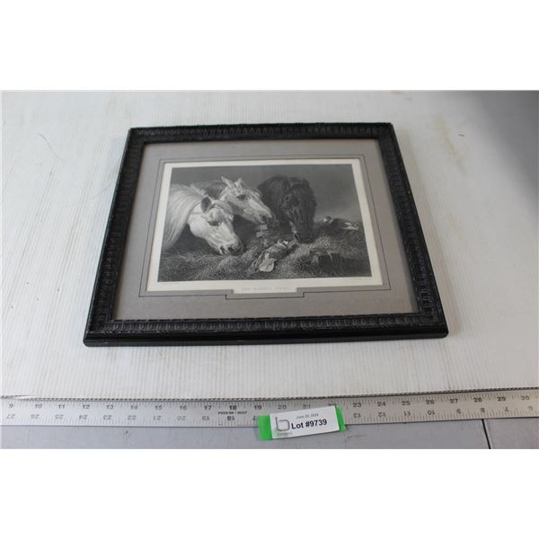 Horse Picture in Frame - 15 1/2" x 13"