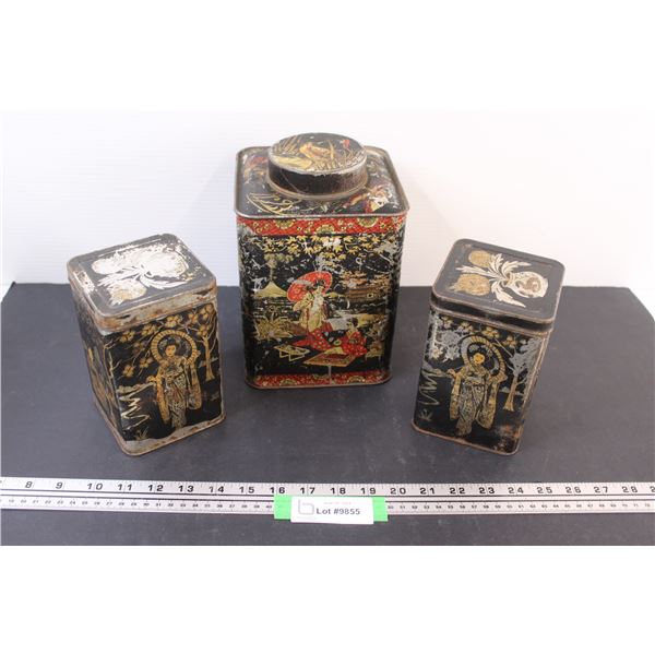 (2) Lipton Tins - 6"x4" (1) Asian Tin 10"x 6"
