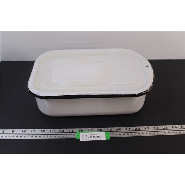 Enamel Roasting Pan w/Lid - 12"x8"