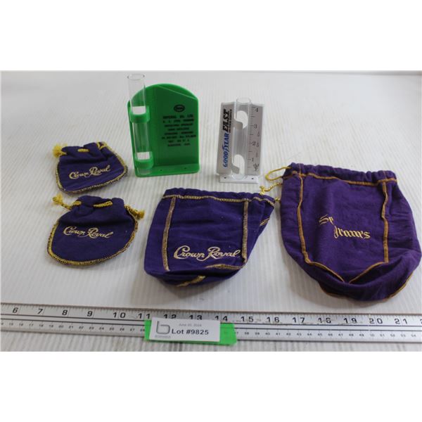 (2) Rain Gauges, (4) Purple Bags