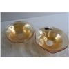 Image 2 : (2) Iridescent Marigold Glass Dishes, (2) Decorative Dishes, Woman Figurine