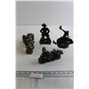 Image 1 : (2) Motorcycle Decorations, (2) Cowboy Candleholders