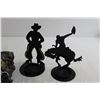 Image 3 : (2) Motorcycle Decorations, (2) Cowboy Candleholders