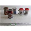 Image 1 : (3) Oil Tins - Esso Universal is Sealed, (2) Esso Travel Mugs