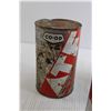 Image 2 : (3) Oil Tins - Esso Universal is Sealed, (2) Esso Travel Mugs