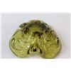 Image 3 : Chalet Marked Art Glass - MCM Olive Green 7" Cigar Ashtray / Dish