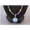 Image 2 : Hematite Stone & Beads Edmonton Oilers 22" Necklace