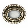 Antique Victorian 18k Gold Pearl & Black Enamel Oval Mourning Brooch Pin Pendant