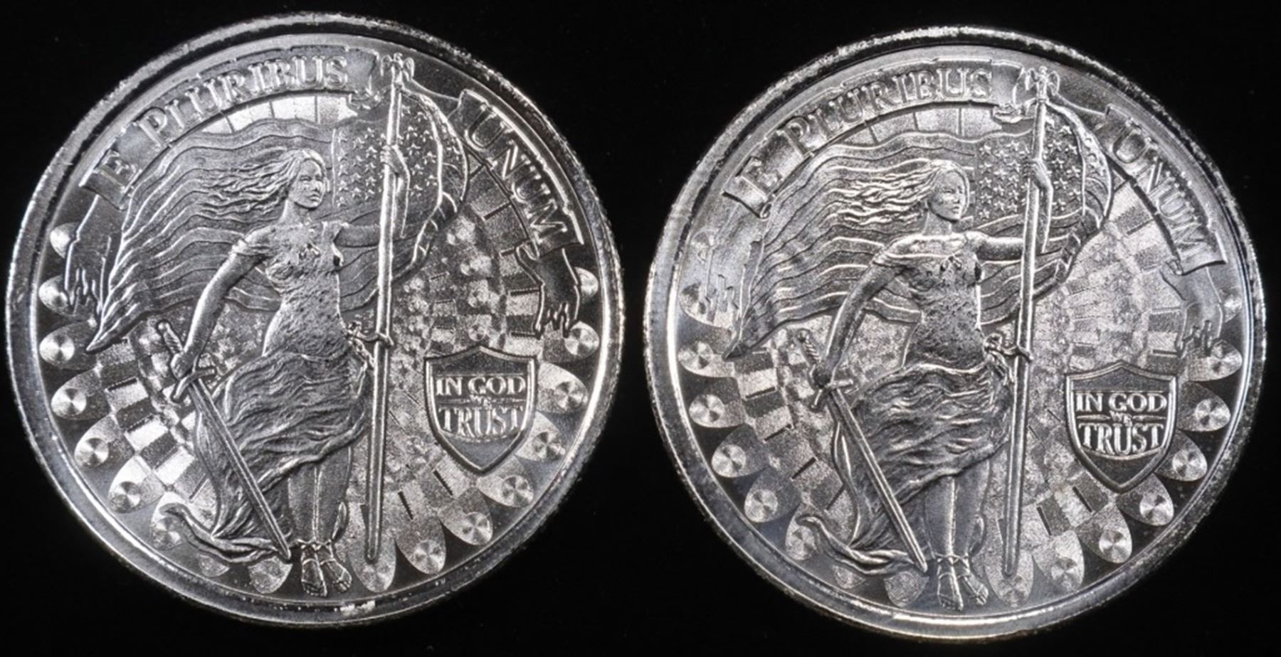 (2) 1 OZ .999 SILVER UNITY ROUNDS