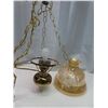 Image 3 : 1970's glass hanging swag lamp