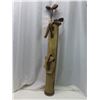 Image 1 : Old golf bag with 6 wooden shaft golf clubs