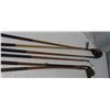 Image 2 : Old golf bag with 6 wooden shaft golf clubs