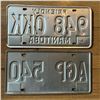 Image 2 : Manitoba license plates from 2 different years. No rust.