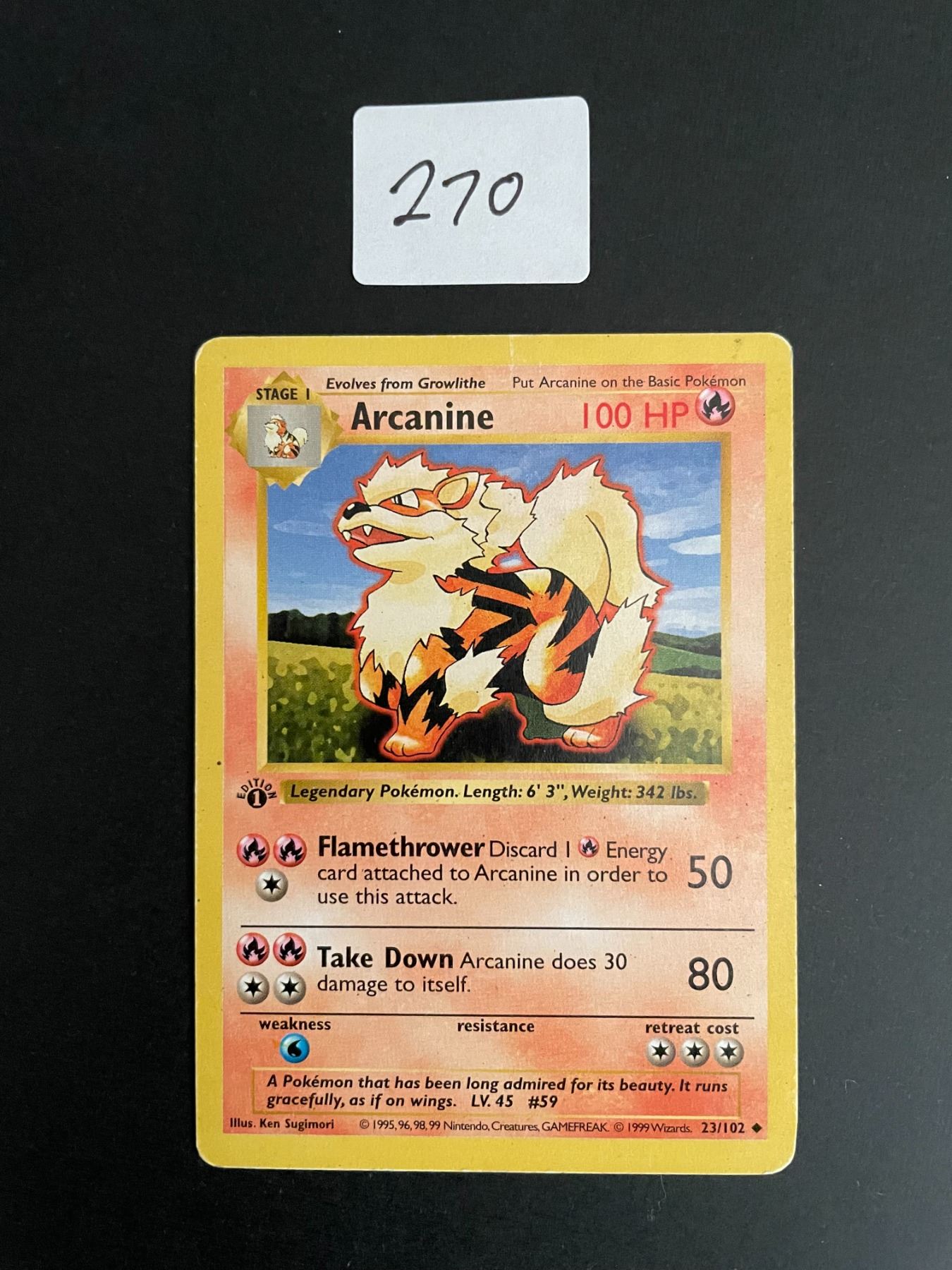 1st Edition Shadowless Pokmon Arcanine Card - Schmalz Auctions 1st Edition Shadowless Pokmon Arcanine Card - Schmalz Auctions