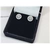 Image 2 : 1.00 CT TW ROUND BRILLIANT CUT MOISSANITE VVS D COLOR EARRINGS SET IN 925 SILVER WITH ROUND HALO WIT