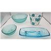 Image 1 : 4 Pieces Vintage Turquoise Glass