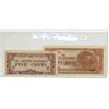Image 1 : Malaya. Japanese Invasion Money. Lot of 2 notes, 1942 5 Cents & 1942 50 Cents. VF.