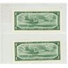 Image 2 : Lot of 2 Consecutive Serial Number 1954 Modified Portrait $1 notes. Beattie-Rasminsky signatures. R/
