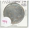 Image 1 : 1922 U.S peace dollar $1 coin