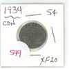 Image 1 : 1934 Canadian 5 cent coin