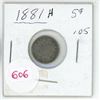Image 1 : 1881 silver Canadian small 5 cent coin