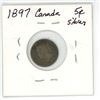Image 2 : 1897  silver Canadian small 5 cent coin