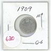 Image 1 : 1909  Canadian silver 10 cent coin