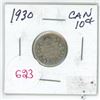 Image 1 : 1930 Canadian silver 10 cent coin