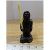Image 1 : Handmade Canada pearlite stonecraft carved Inuit Eskimo hunter spear figurine