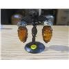 Image 1 : Vintage Amber Glass Salt & Pepper Shakers