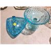 Image 1 : Blue Glass Candy Dish & Raised Bowl