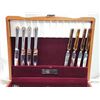 Image 2 : Silver plated & Stainless steel cutlery set, in wooden case