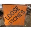 Image 1 : "loose stones" highway sign - 35.5"x35.5"