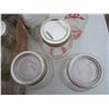 Image 4 : case of Bernardian 1L canning jars, 2 vintage milk jugs and other vintage jars