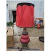 Image 1 : vintage red table lamp - 34"H