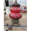 Image 2 : vintage red table lamp - 34"H