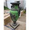 Image 3 : large green and black urn - 31"H
