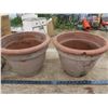 Image 1 : 2 large clay flower pots - 14.5"W