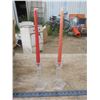 Image 1 : pair of glass candle holder with candles