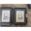 Image 2 : antique small folding picture frame and 2 vintage wallets