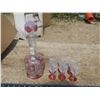 Image 1 : vintage cranberry decanter with glasses