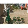Image 1 : vintage green glass carafe and glasses