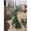 Image 2 : vintage green glass carafe and glasses