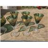 Image 3 : vintage green glass carafe and glasses