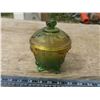 Image 1 : vintage green and yellow covered candy dish