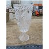 Image 1 : vintage cut glass vase with rose design