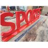 Image 2 : vintage red sports sign - 43"L by 9.5"H