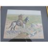 Image 2 : early 1900's litho of Indian on horseback by A.H. Hider - 28"x25" can not verify authenticity
