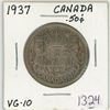 Image 1 : 1937 Canadian silver 50 cent coin