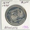Image 1 : 1974 "Winnipeg" Canadian silver dollar